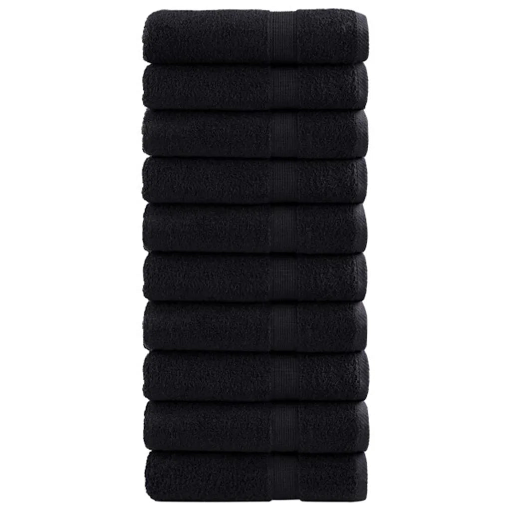 Asciugamano per Ospiti SOLUND 25 pz | Teli per bagno Nero 100 x 150 cm 550 gsm
