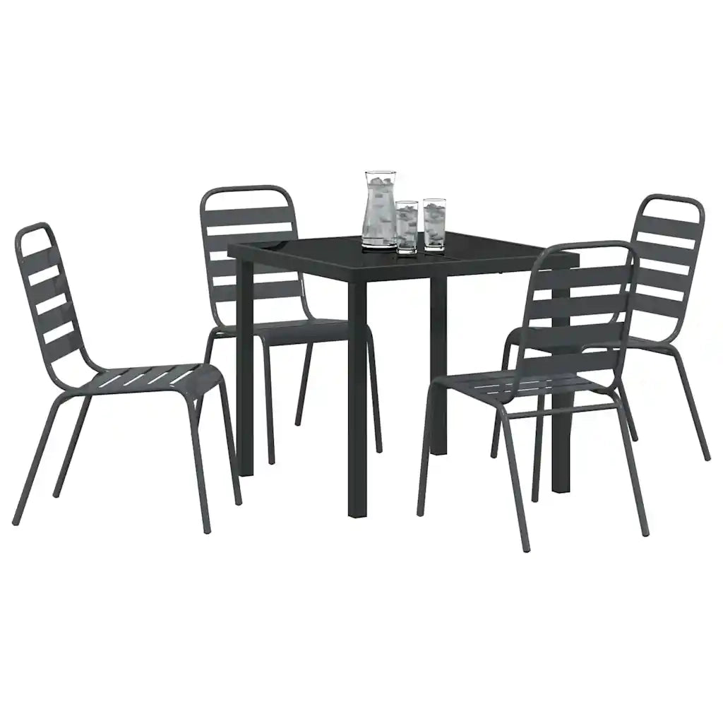 Set da Pranzo per Giardino 5 pcs Antracite