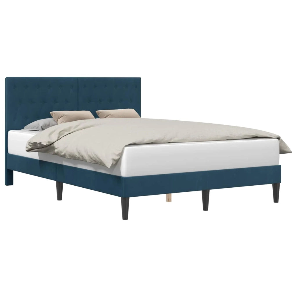 Struttura del letto con testiera-Giroletto Blu 120 x 190 cm Velluto 113068