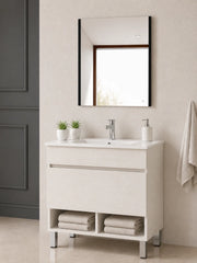 Mobile bagno con piedini con lavabo extrapiano ORIGENBATH NEBARI senza specchio 80x45 cm bianco nordico