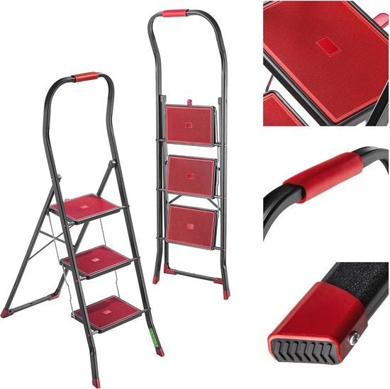 Ladder staccabile con gradini antiscivolo e chiusura di sicurezza | Massimo carico 150 kg | Scala a pioli per interni ed esterni