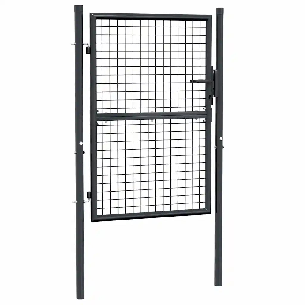 Cancello da Giardino in Rete di Acciaio Zincato 100x125 cm Grigio CFW3637785