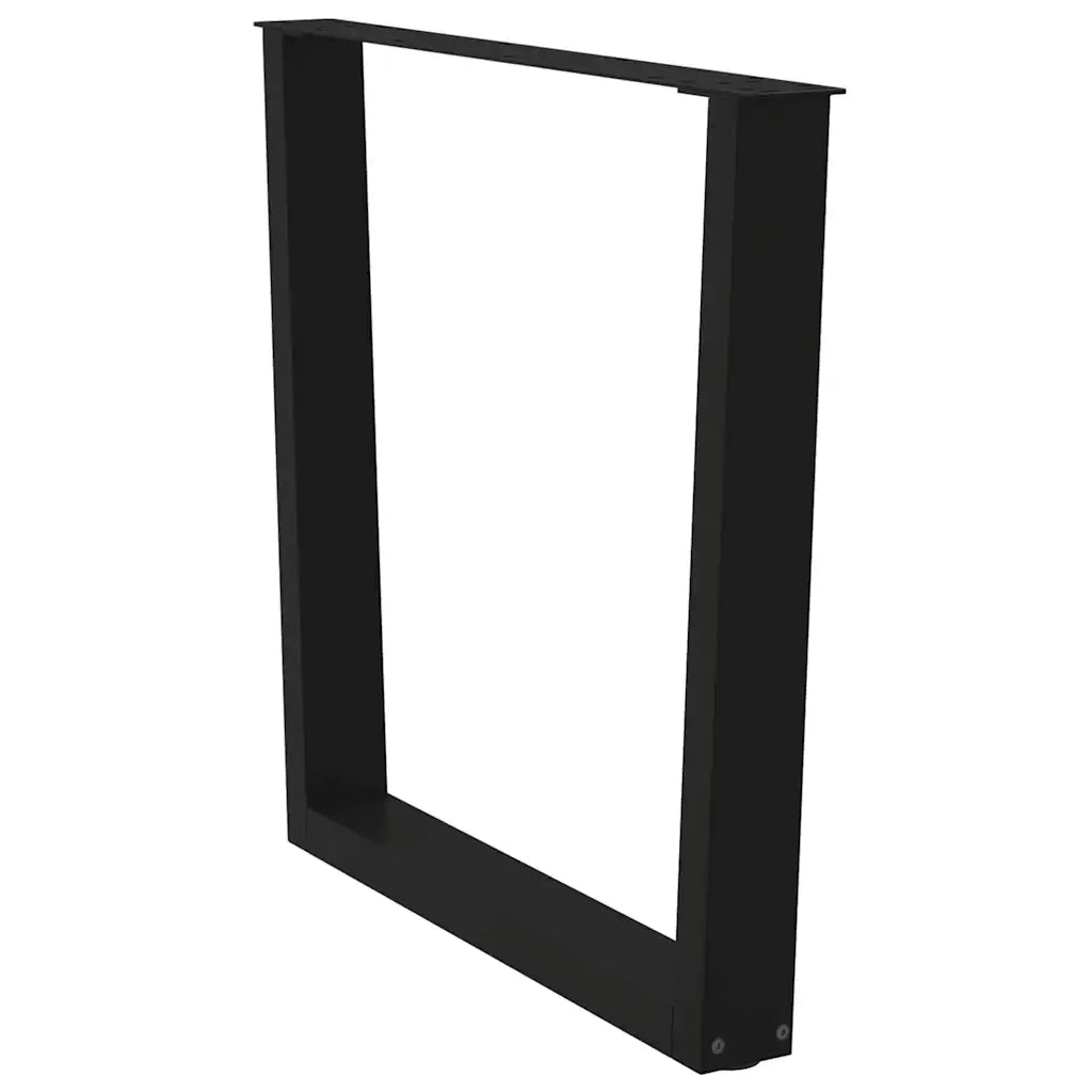 Gambe per tavolo da pranzo a forma di V 2 pz nere 80x(72-73,3) cm in acciaio 4012648