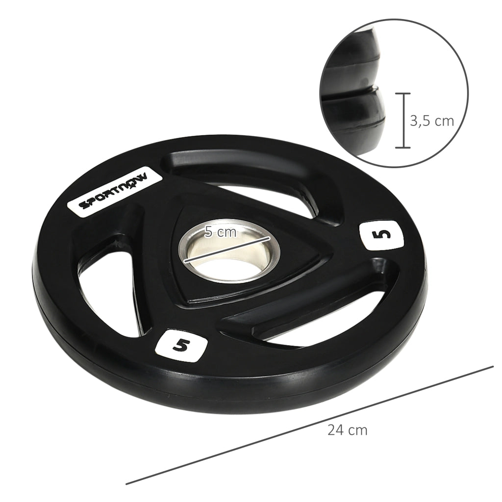 Disco Peso Olimpico ¨C Minimal ¨C 5 kg Nero ?24x3,5 cm