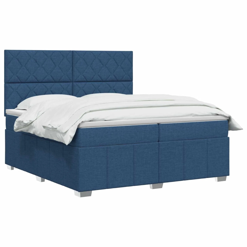 Letto box spring con materasso Blu 200 x 200 cm Tessuto 3454231