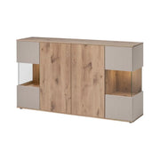 Buffet ERINA – 2 porte, 4 cassetti – Rovere chiaro & beige
