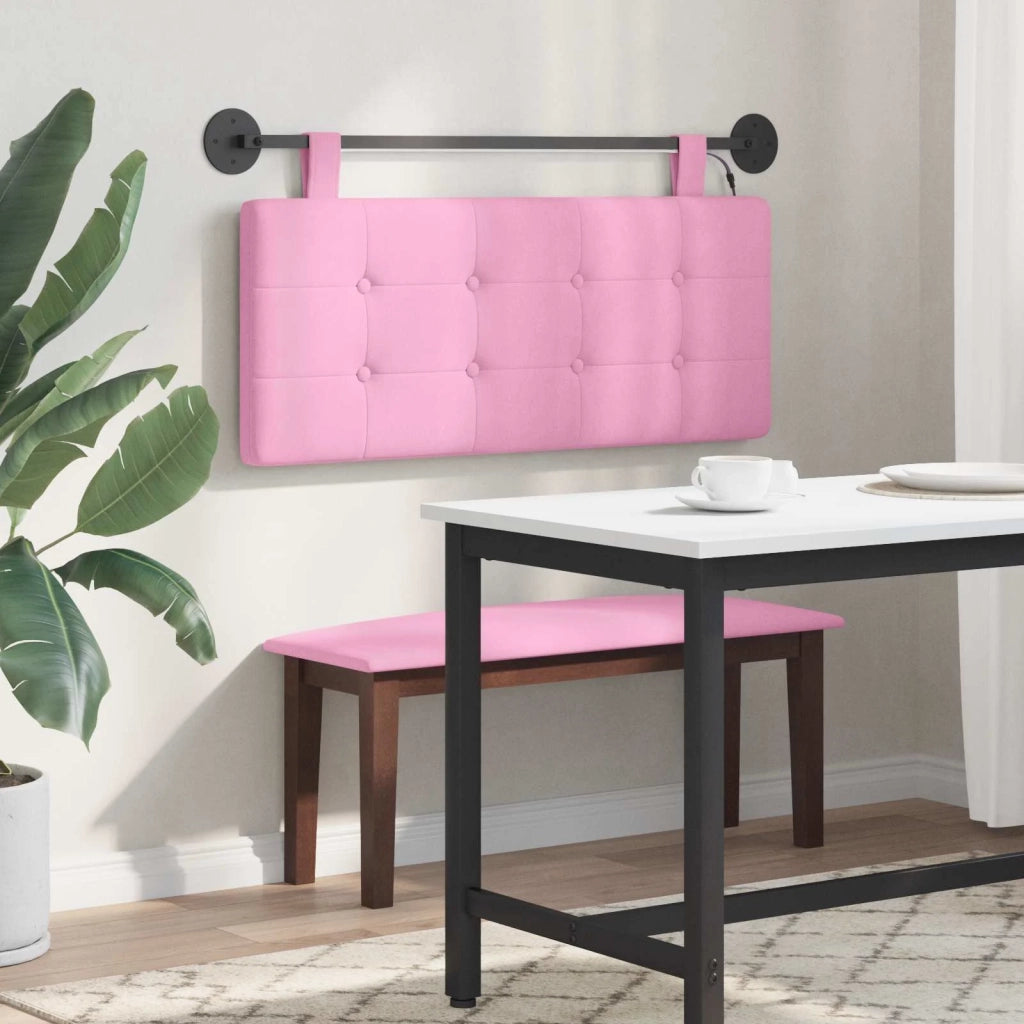 Testiera sospesa Con luce LED Rosa Tessuto 3424397