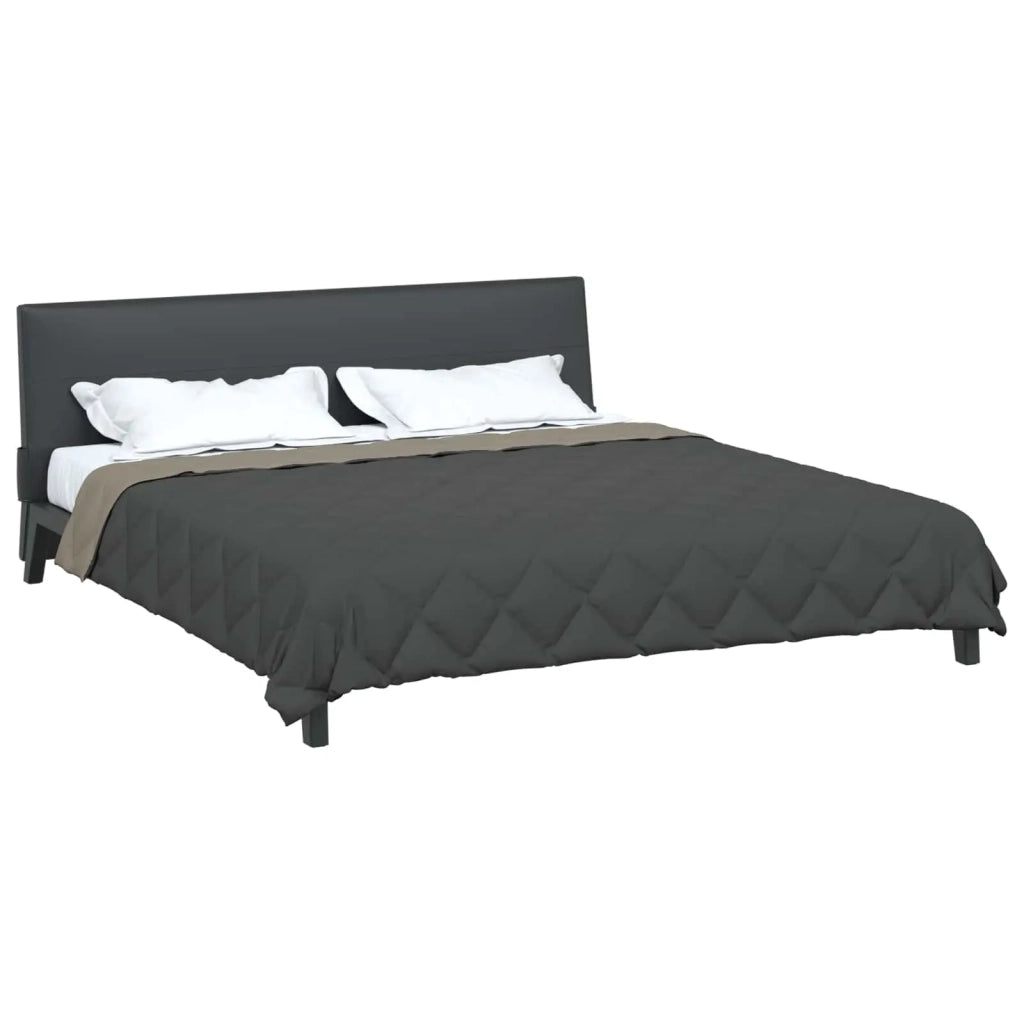 Duvet Estivo Grigio chiaro e Antracite 220 x 260 cm Microfibra 42025522