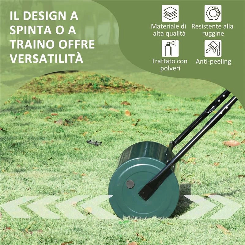 RULLO DA GIARDINO PROFESSIONALE IN METALLO 102 X 50 X 30 CM