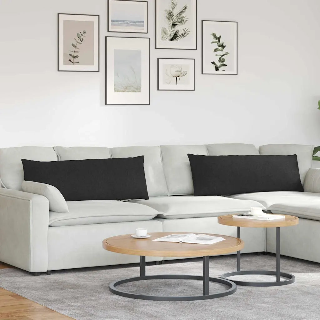 Cuscini da Divano 2 pcs Nero 120 x 40 cm Tessuto 42013784