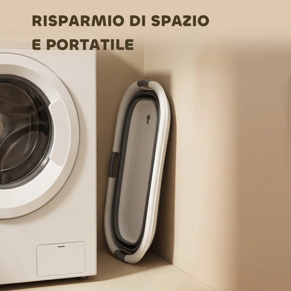 Vasca Pieghevole per Cani ¨C Xylo ¨C Portatile con Scarico, Grigia