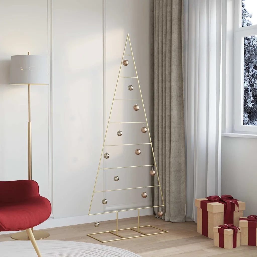 Albero di Natale in metallo con supporto Oro 181 cm 42019167