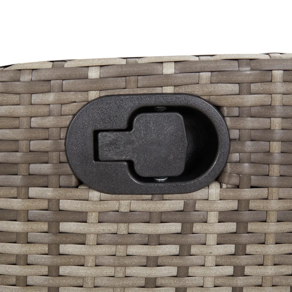 Set da Pranzo da Giardino 7 pz con Cuscini in Polyrattan Grigio