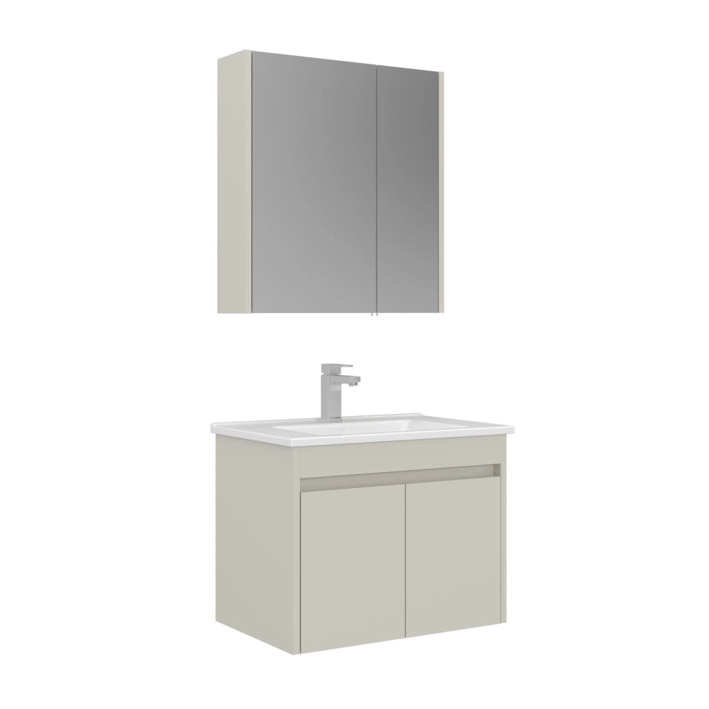 Set mobile lavabo con specchio (2 pezzi) "Arno 65" - 65 x 45 x 52 cm - Cashmere