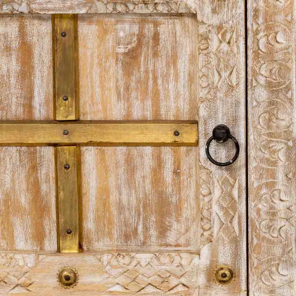 Mobiletto basso in legno bianco 165x46x65h cm