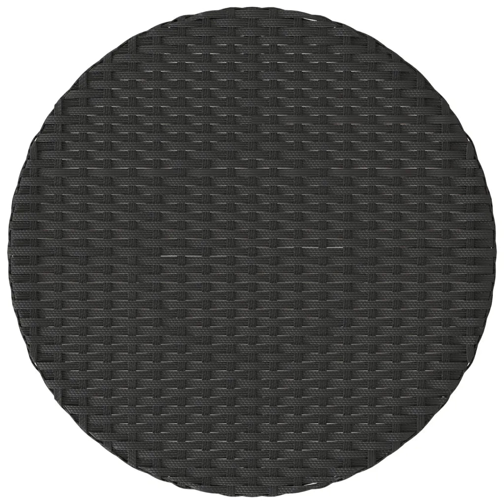 Set da Bistrò 3 pz con Cuscini Nero in Polyrattan 365273