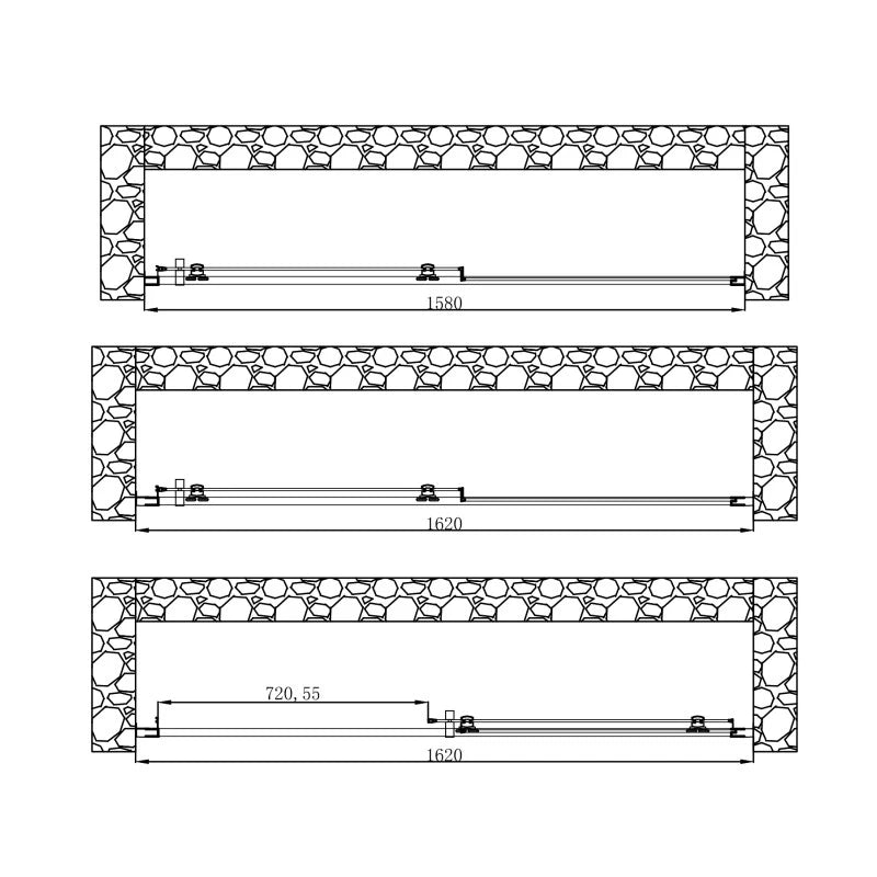 Porta Scorrevole 158-162x190h 6mm Cromato - Imperia
