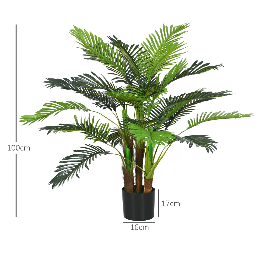 Palma Artificiale ¨C zephmum ¨C Verde, Plastica, con Vaso, 100 cm