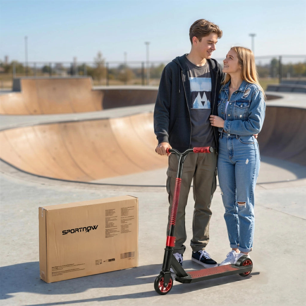 Monopattino Freestyle per Trick ¨C Xylo ¨C Cuscinetti ABEC-9 Ruote 120mm Rosso