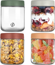 Set di contenitori per overnight oats in vetro mason