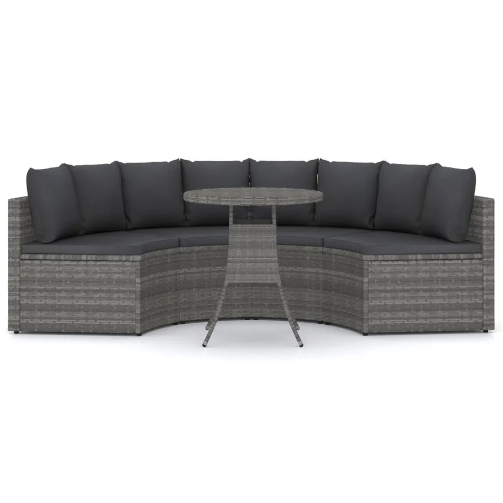 Set Divani da Giardino 5 pz con Cuscini in Polyrattan Grigio 3064907