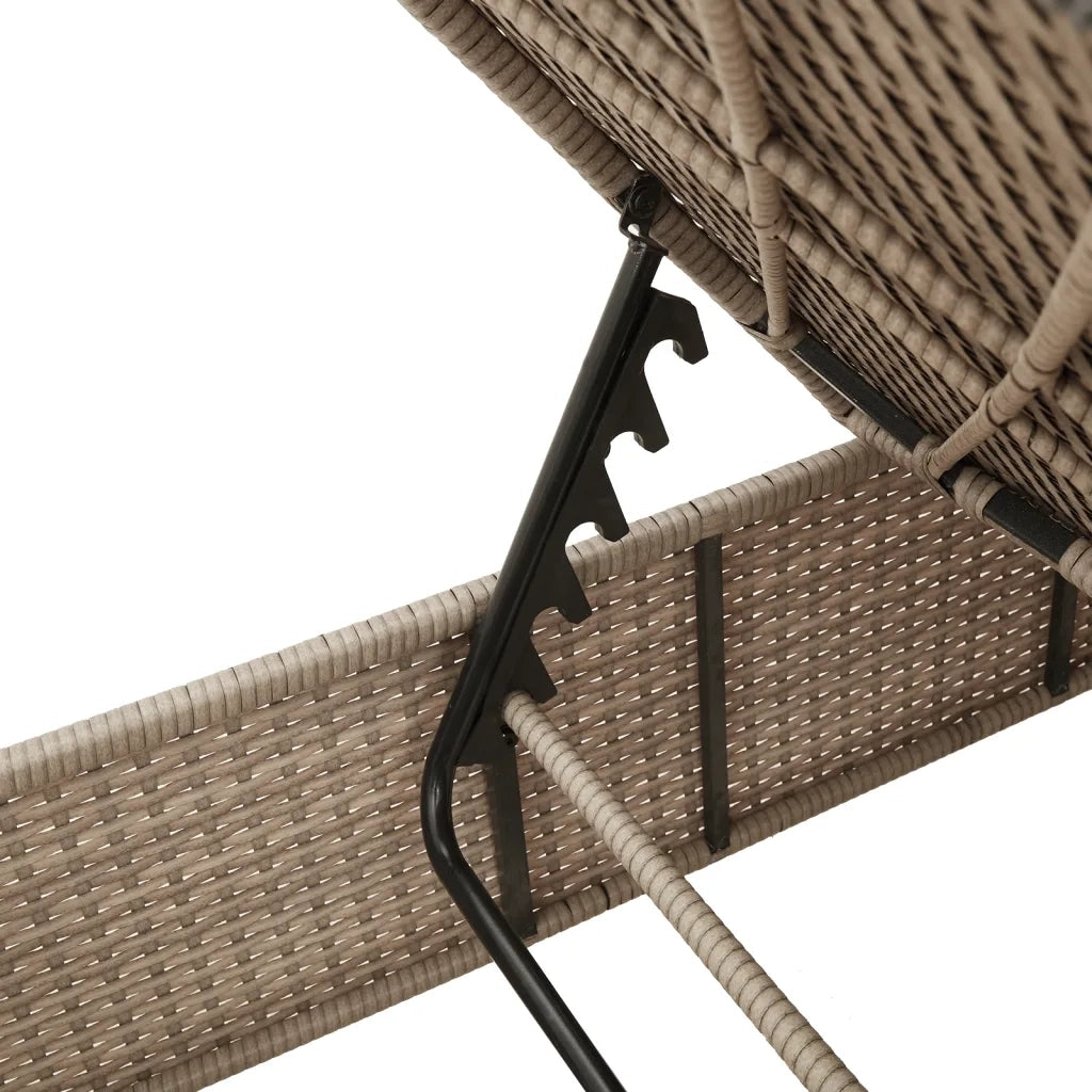 Lettini Prendisole 2 pz con Cuscini Beige in Polyrattan 3261590