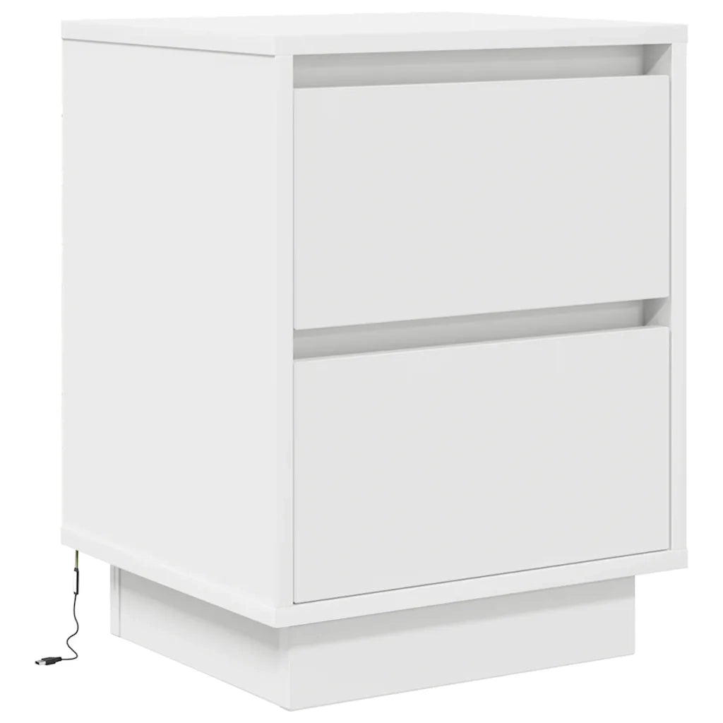 Comodino con Luci a LED Bianco 38x34x50 cm 861283