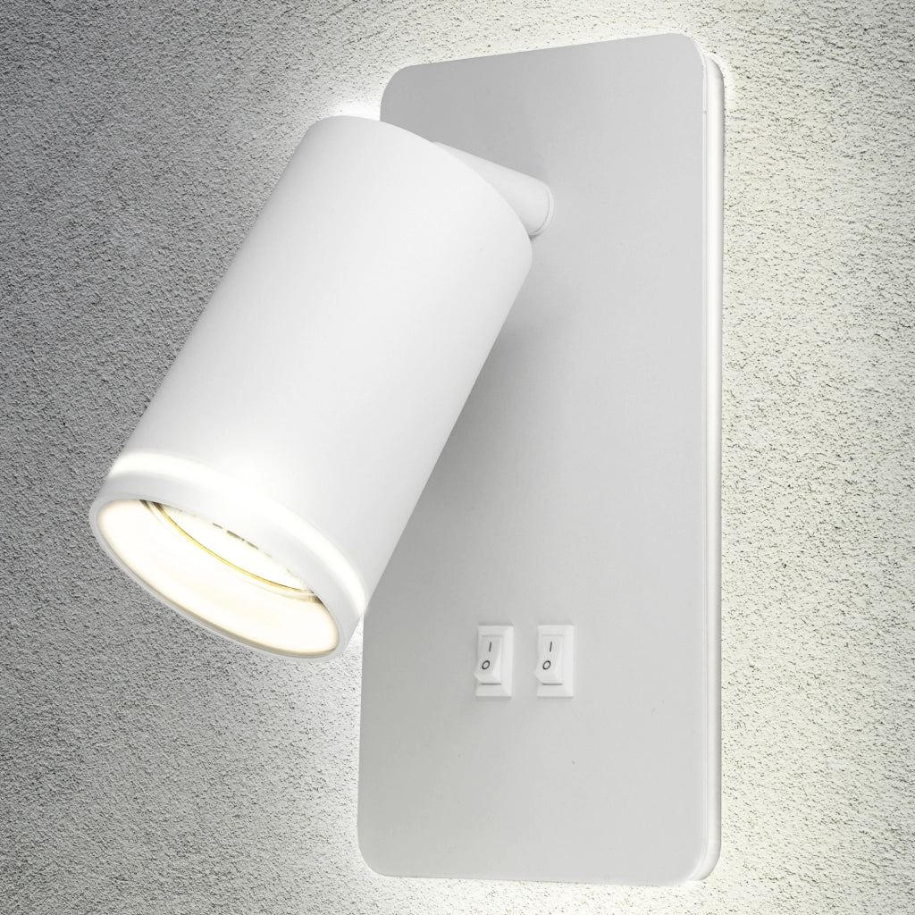 Applique PARIS bianca LED 6W + GU10 con interruttore Polux