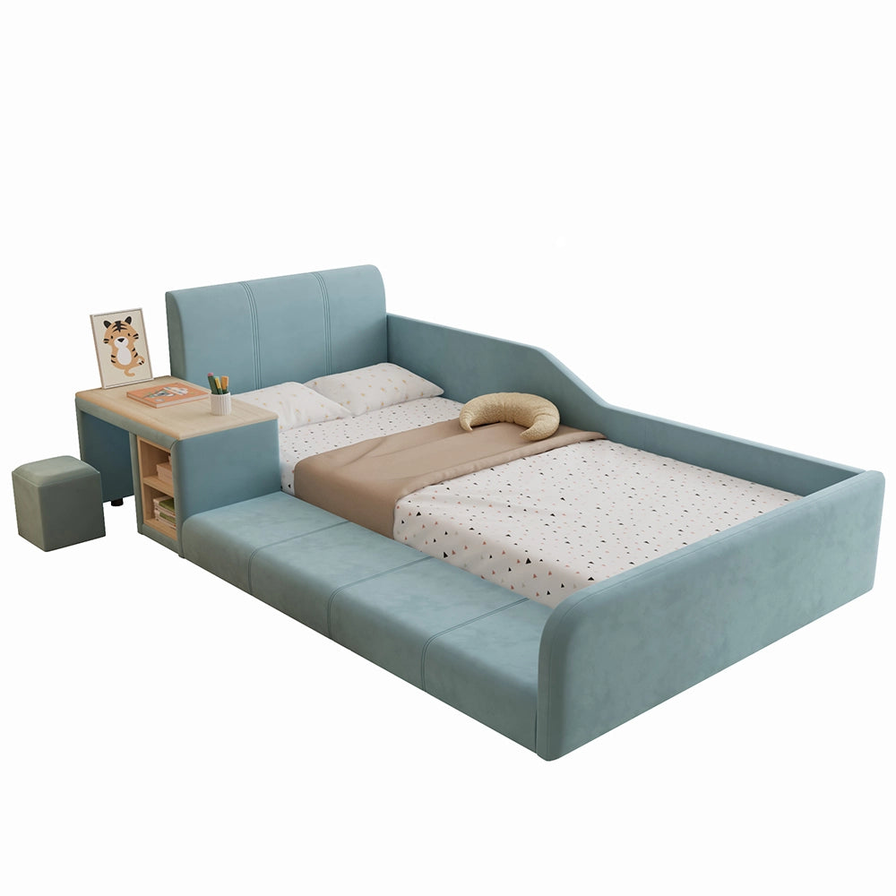 Letto bambini - Xylo - 90x200 cm scrivania blu