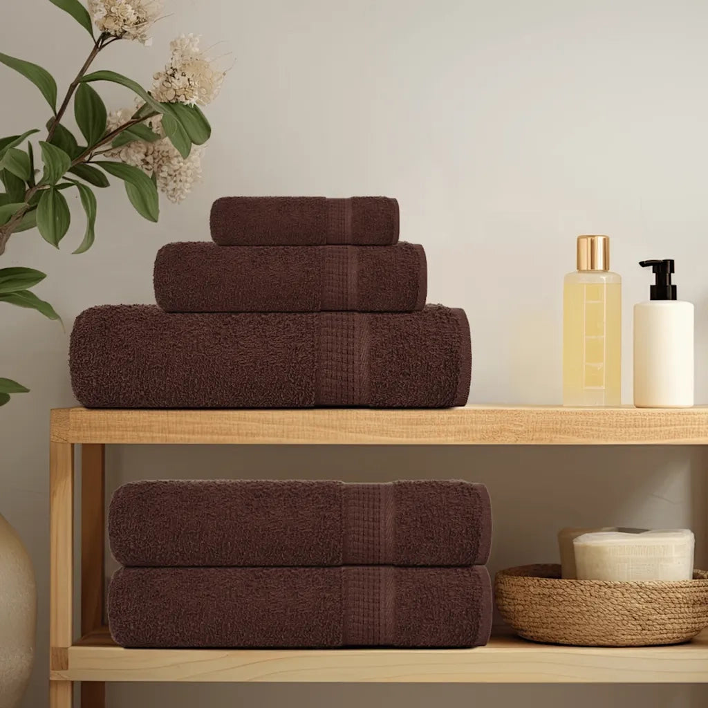 Asciugamani per sauna FROGN 4 pezzi Marrone 80x200 cm 360 g/m2