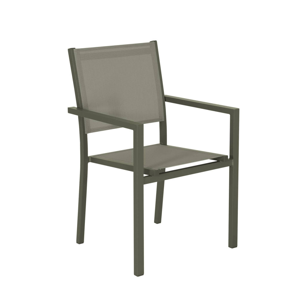 Set tavolo da giardino in alluminio e textilene con 6 sedie, verde