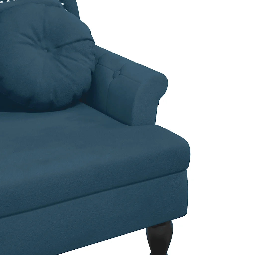 Panca con Cuscini Blu 120,5x65x75 cm in Velluto 372148
