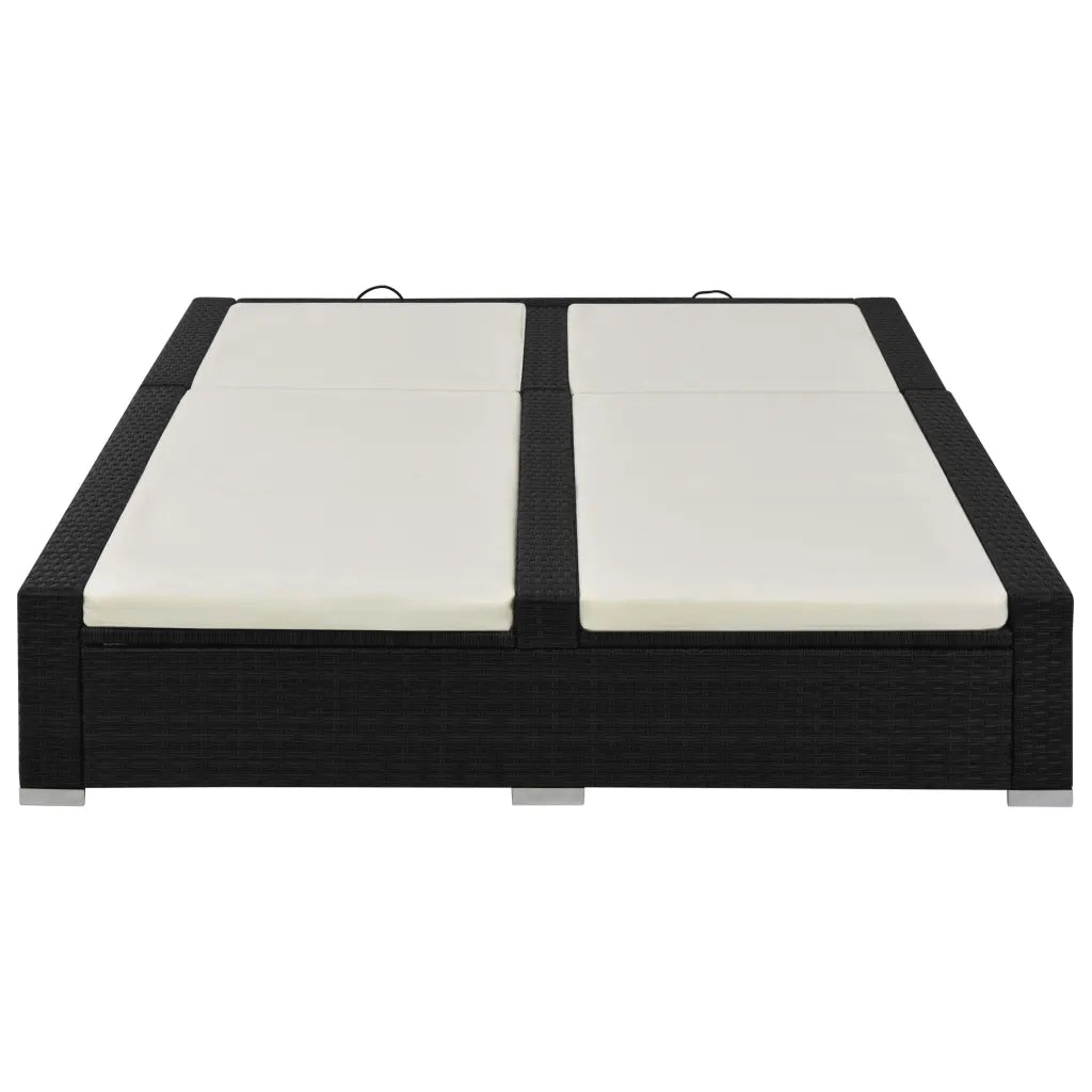 Lettino Prendisole Doppio in Polyrattan Nero 44752