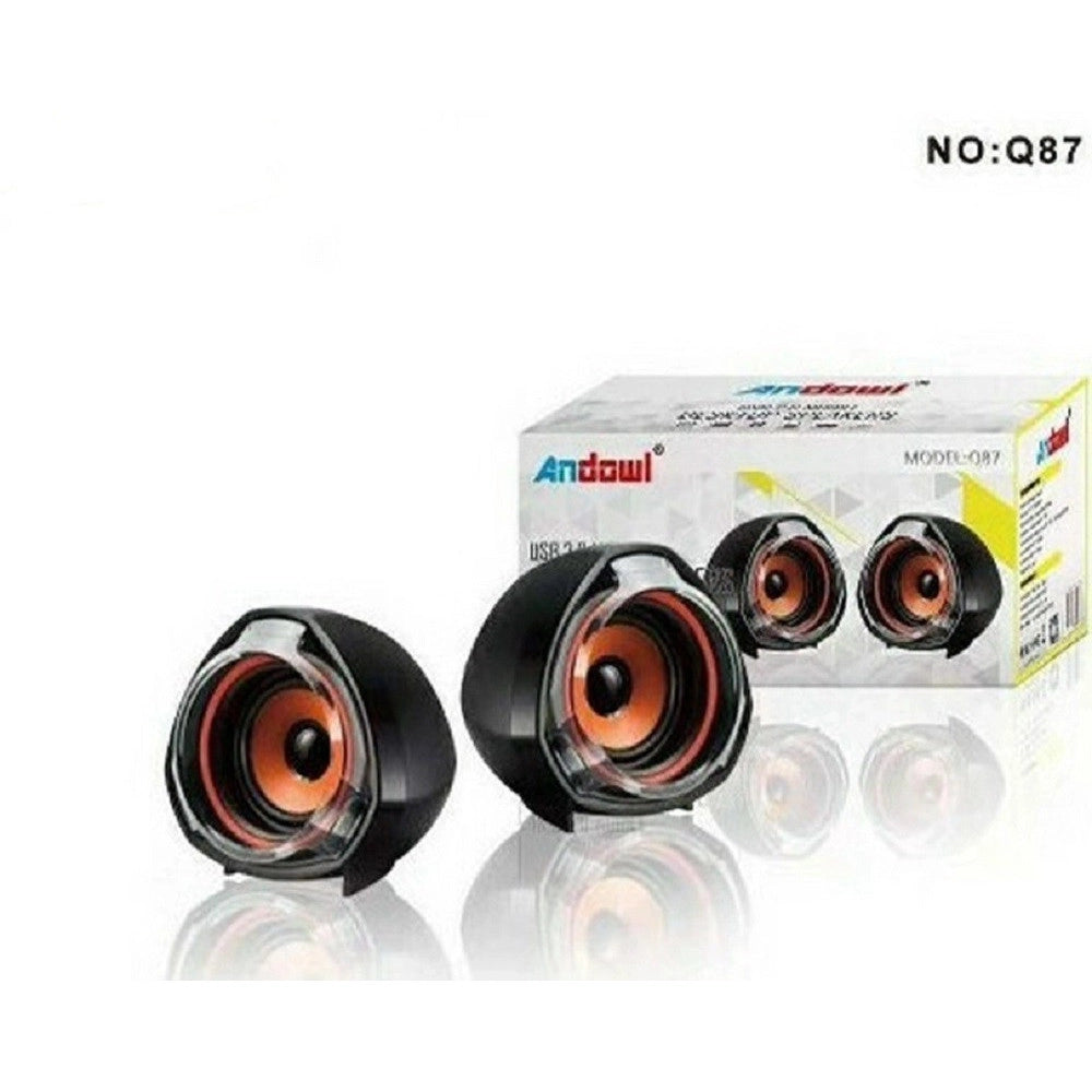 Trade Shop - Speaker Altoparlanti Stereo Per Computer Pc 2.0 Cablato Cavo Usb Aux 3,5mm Q87 -