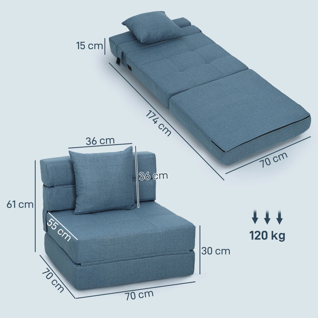 Letto a soppalco imbottito ¨C zephmum ¨C blu scuro 70x70x61