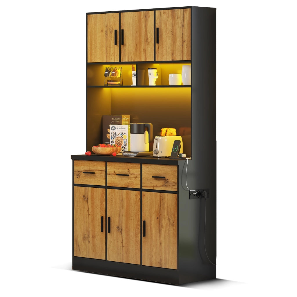 Buffet con LED e APP ¨C MINIMAL ¨C Cassetti, Ripiani, Prese, 100x40x180cm