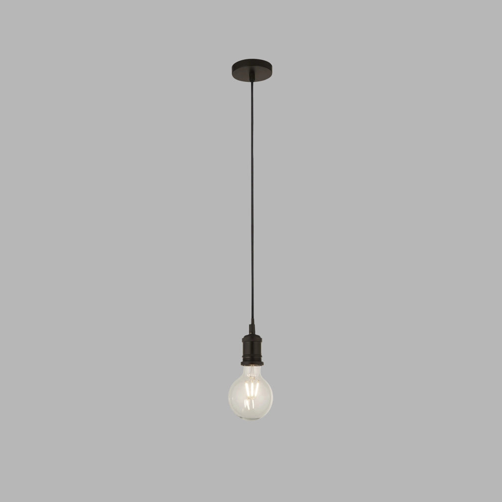 Sospensione Contemporanea Adjustable Acciaio Nero Alluminio 1 Luce E27