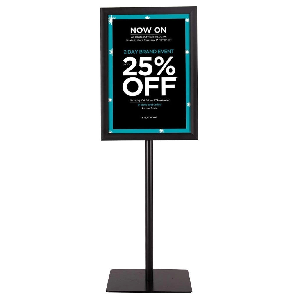 A3 Espositore da terra autoportante poster stand girevole e regolabile-Espositore pubblicitario 78,5 123cm in metallo Nero