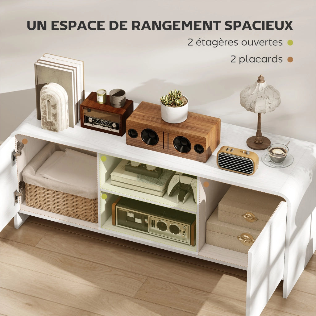 Mobile TV con 2 ante e ripiani ¨C Xylo ¨C Bianco 110x35x45cm
