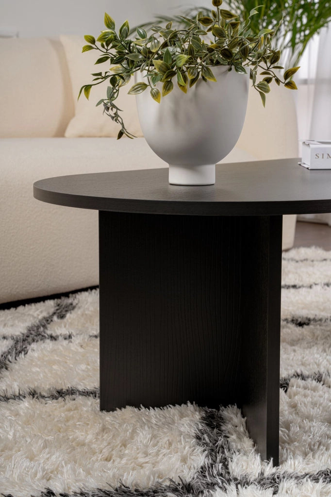 Tavolino da caffè in legno "Sand" - 60 x 119 x 40 cm - Legno nero
