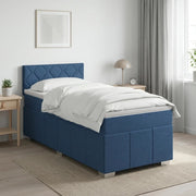 Letto box spring con materasso Blu 100 x 200 cm Tessuto 3451156