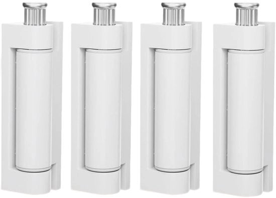 Charniere per porte/finestre - 4 pezzi - Bianco - Scorrevole - Acciaio inox - Dimensioni: 7,5cm x 1,9cm