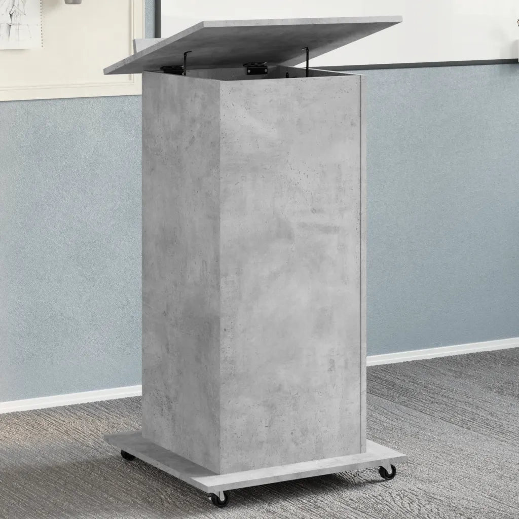 Leggio con Ruote e Cassetto Grigio 55x55x107 cm in Multistrato CFW1700393