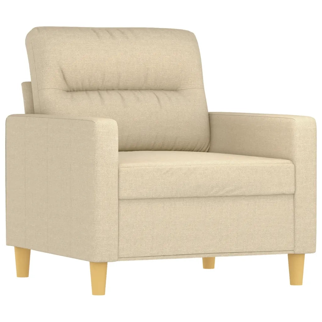 Set Divani 4 pz con Cuscini Crema in Tessuto