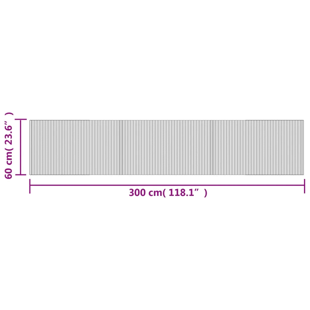 Tappeto Rettangolare Grigio 60x300 cm in Bambù 376724