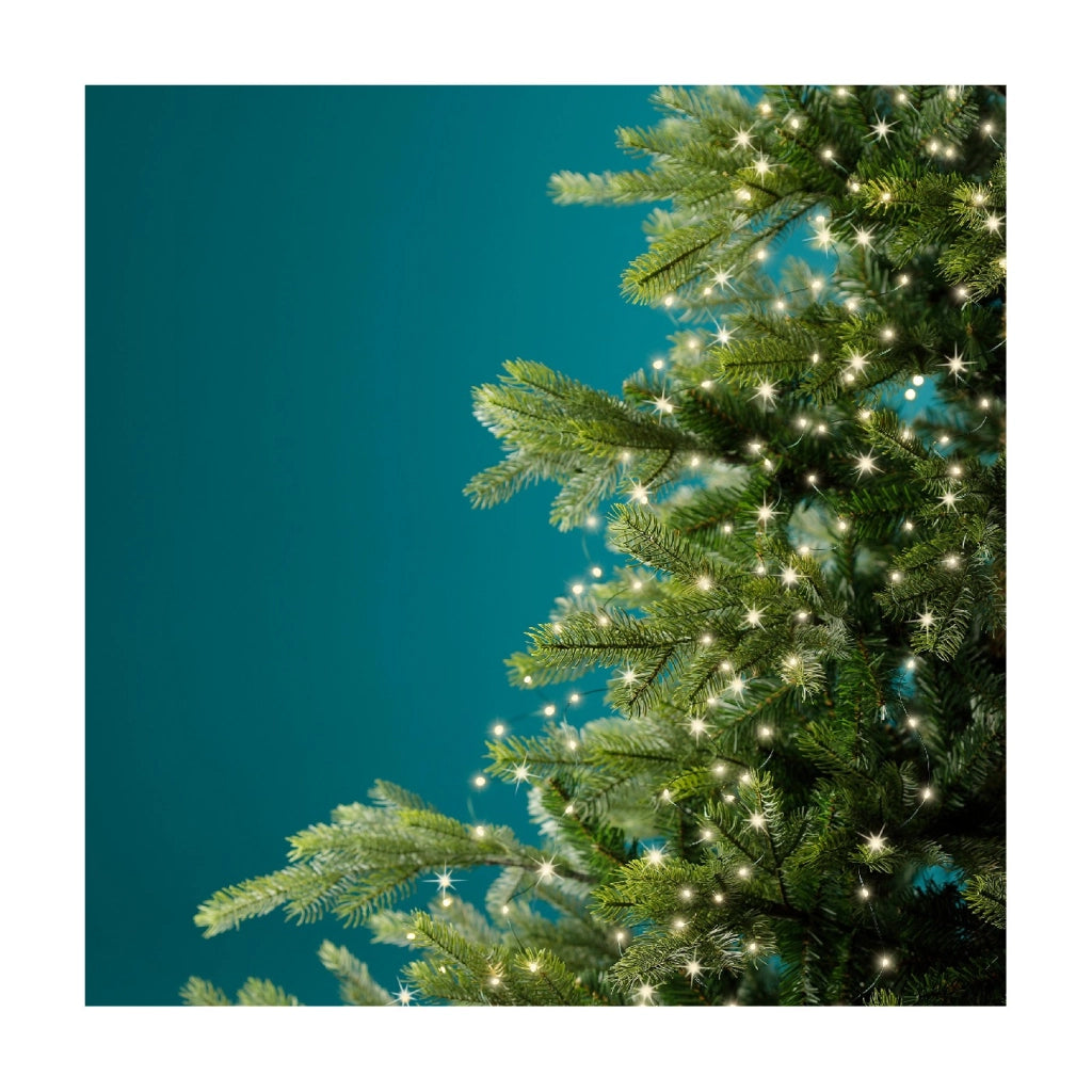 Micro LED a grappolo x albero verde/bianco caldo 210cm 8Funz OUT