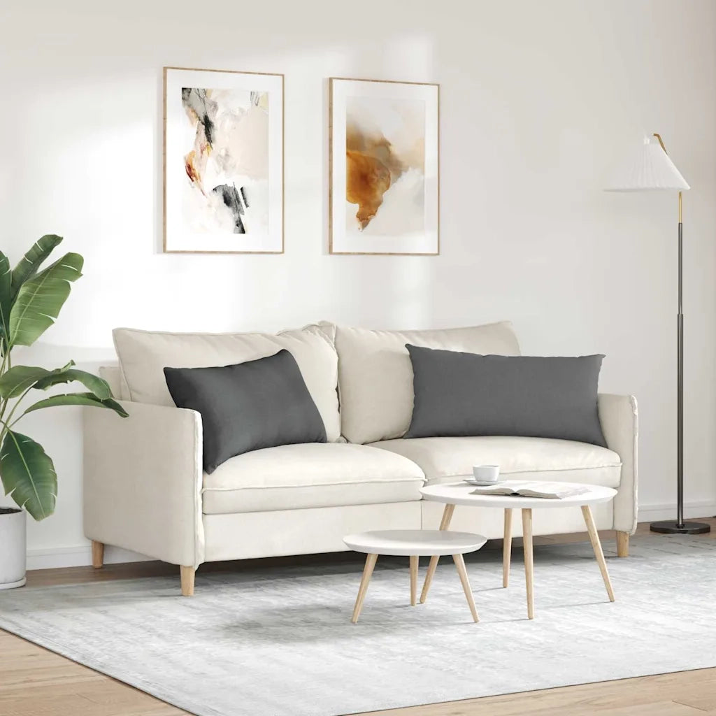 Cuscini da Divano 2 pz | Cuscini per sedie Grigio scuro 80 x 40 cm Tessuto