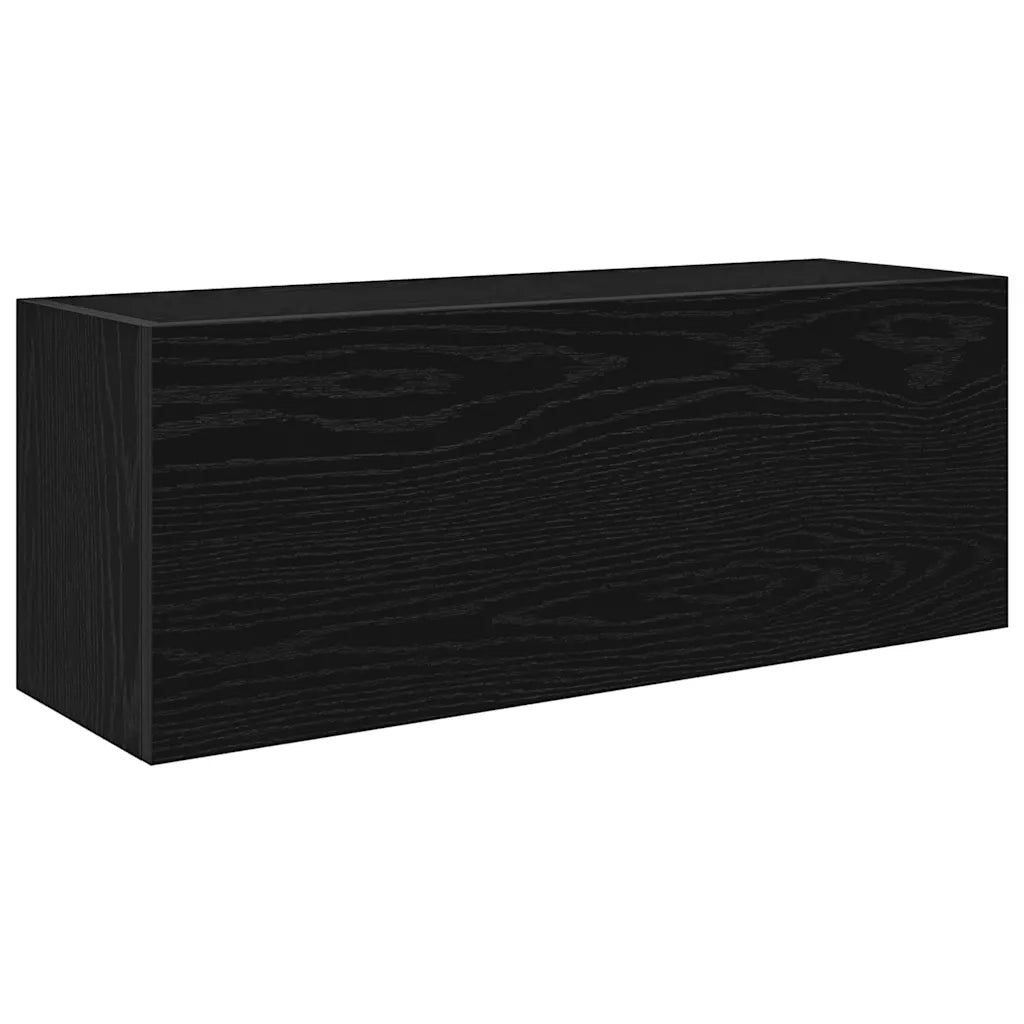 Mobile da Bagno a Parete Nero 80x25x30 cm in Legno Multistrato 860077