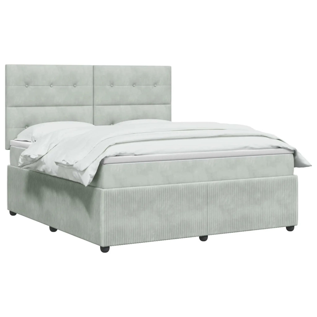 Letto box spring con materasso Grigio Chiaro 140 x 190 cm 3454601