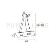 PATH SOSPENSIONE 2+1 LUCI ATTACCO GX53 BIEMISSIONE ROSSO